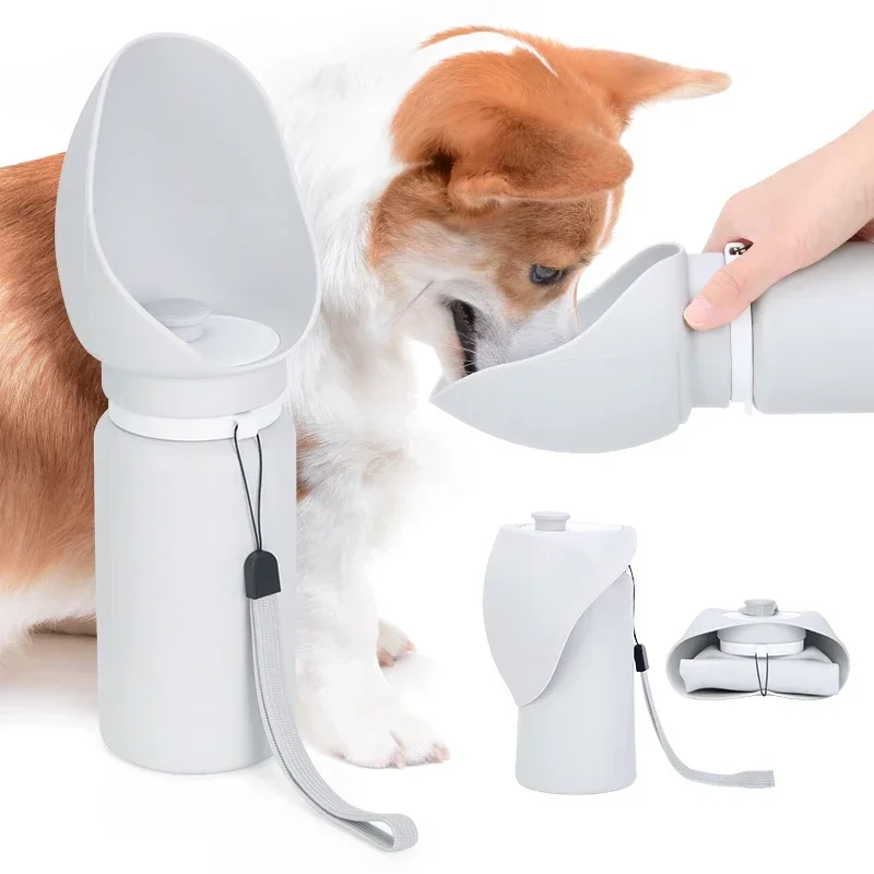 

Factory Walking Folding Silicone Puppy Small Cat Feeder Travel Insulated Portable Dog Water Bottle For Pets