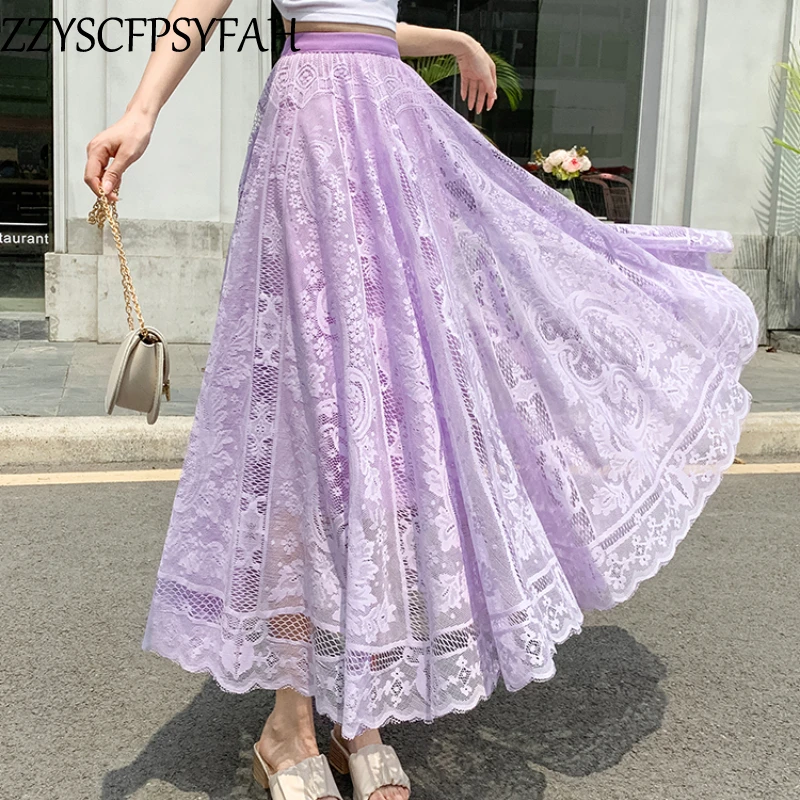 

spring summer autumn new korean fashion woman skirts casual sexy black long Skirts womens female OL Lace skirt BVA9002