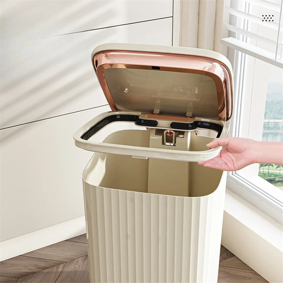 ABXHH Гостиная Спальня Ванная комната Водонепроницаемый мусорный бак с ножной педалью Мусорный бак большой емкости Бытовой кухонный светильник B
