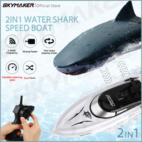 JJRC RC Boat Toys Shark Model 2.4G Radio Remote Control Speedboat Racing Ship Electronic Water Game Gift for Children Kids