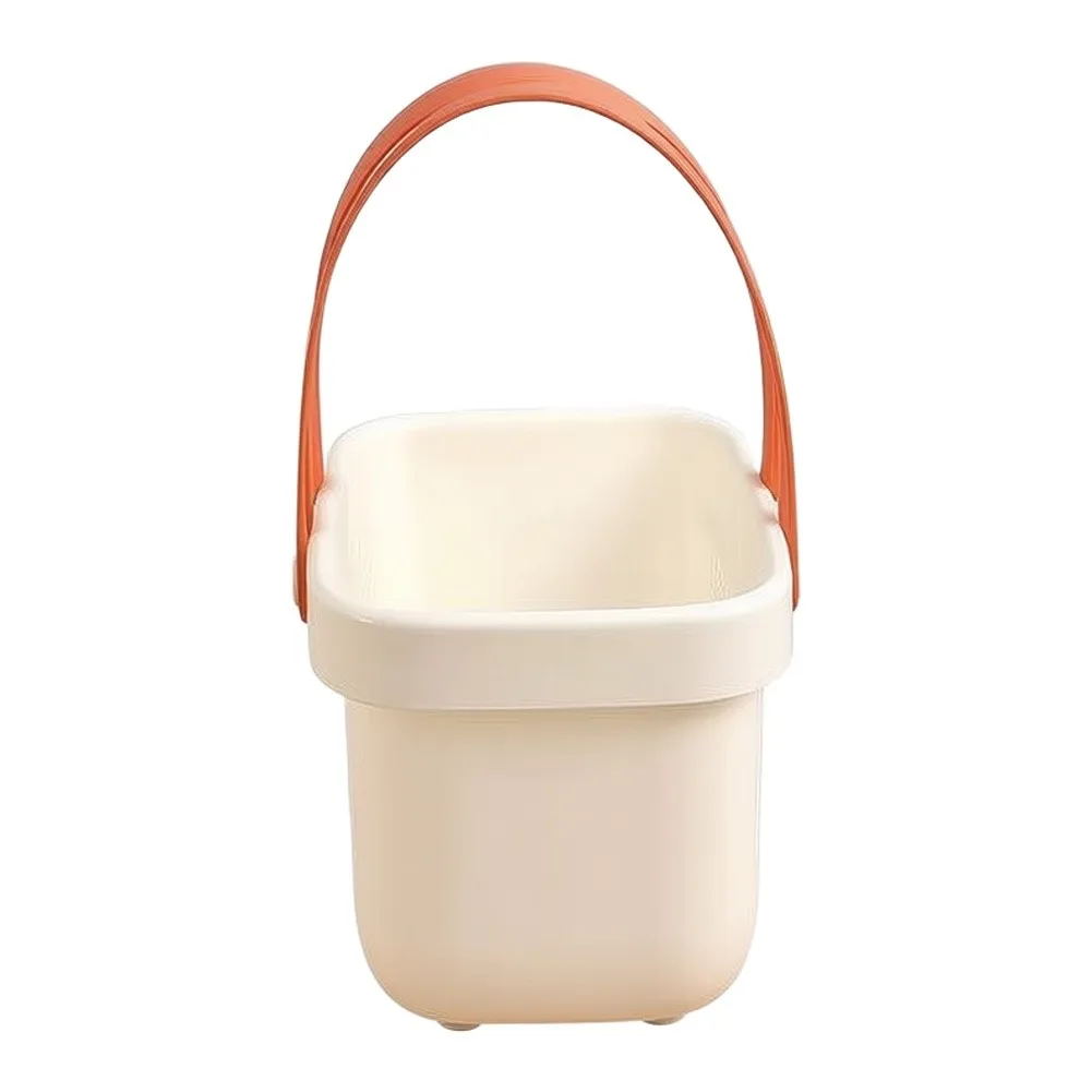Plastic Storage Basket With Handle And Removable Divider 29.5x15x15.5cm Ventilated Drainage Holes For Bathroom Toiletries Organi
