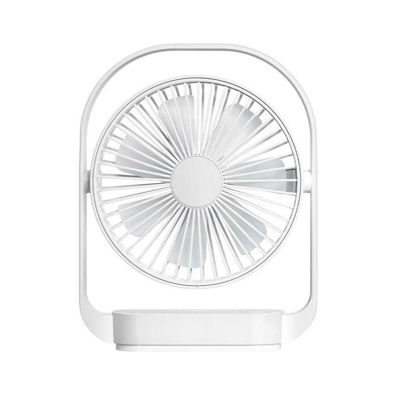 USB Rechargeable Desk Fan With Led Night Light 360° Rotation Quiet Mini Fan For Office Home 4-speed Portable Cooling Fan