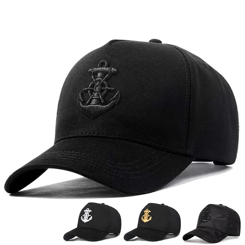 1piece Unisex Anchor Embroidered Baseball Cap Outdoor Adjustable Sunscreen Leisure Hat Spring Autumn Travel Tourism Vacation