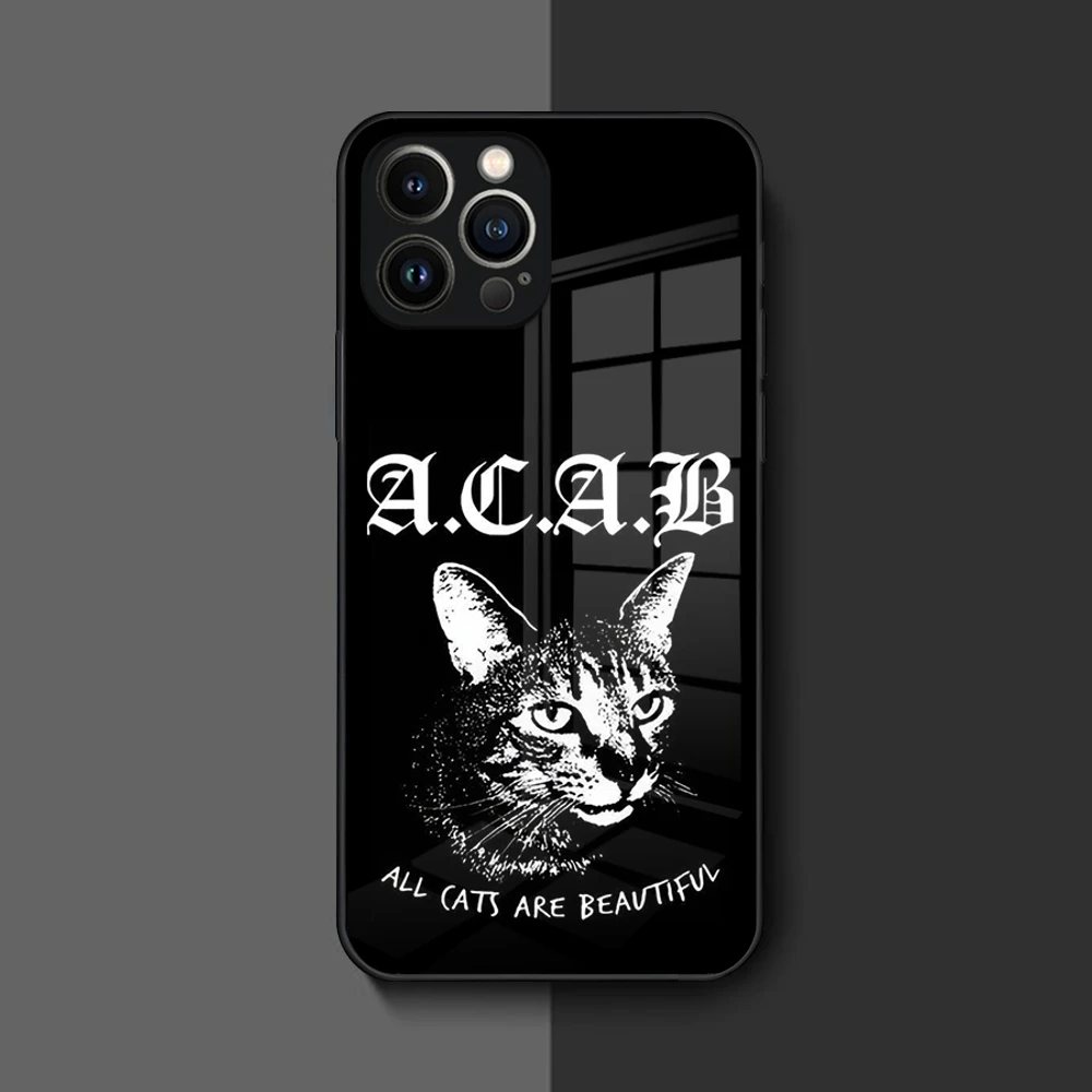 حافظة لهاتف آيفون 16 15 14 12 11 13 Pro Max Mini 8 X Xr Xs Puls غطاء زجاجي أسود