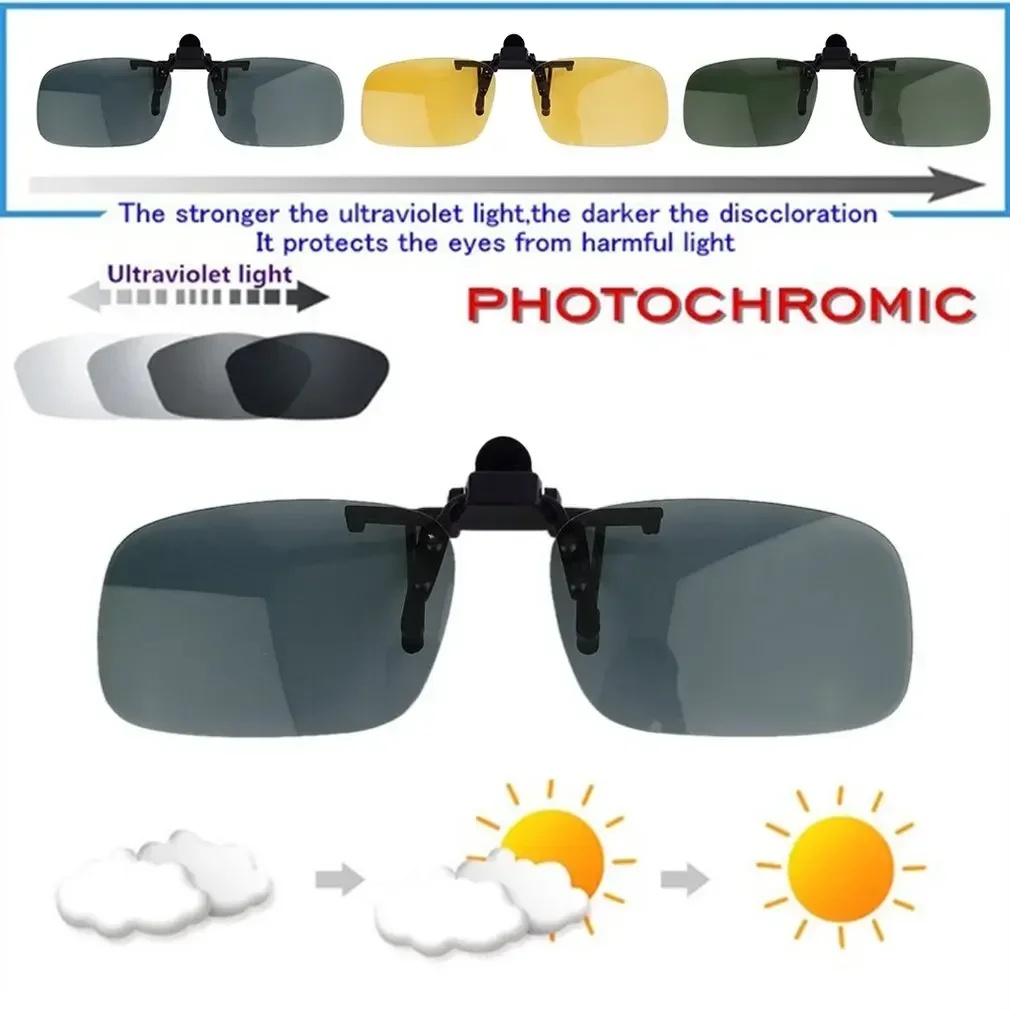 Driving Night Vision Clip-on Flip-up Lens Sunglasses Cool Eyewear Clip On Lens Anti-UV 400 Unisex for Women & Men