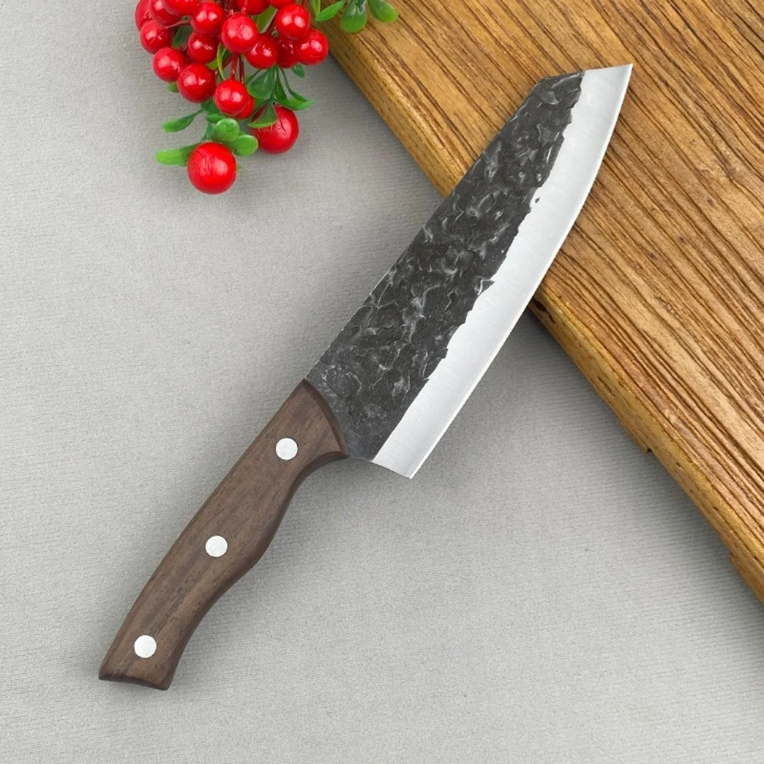 Stainless Steel Knife, Chef Knife, Carving Knife With Knife Sheath, Sharp Blade, Practical Kitchen Knife, Wooden Handle