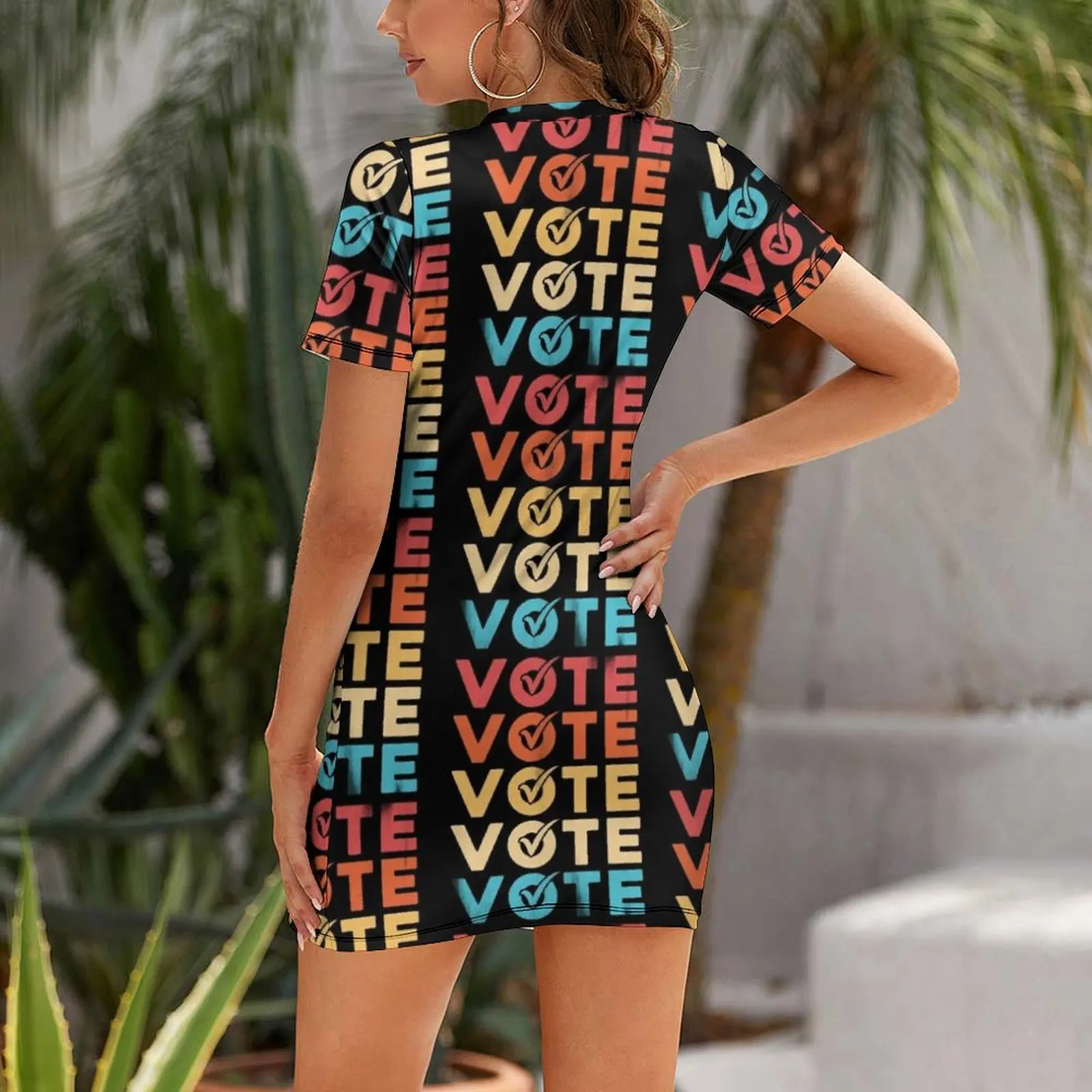 Vote 2024 Vote EE. UU. Elección Vintage Camiseta Vestido de manga corta Vestido de verano para mujer Vestido para mujer