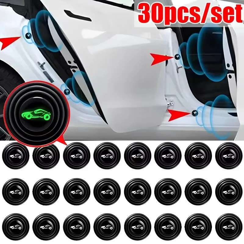 10/30/50pcs Car Door Anti-Shock Pad Door Shock Absorbing Gasket Trunk Sound Insulation Pad Shockproof Thickening Cushion Sticker