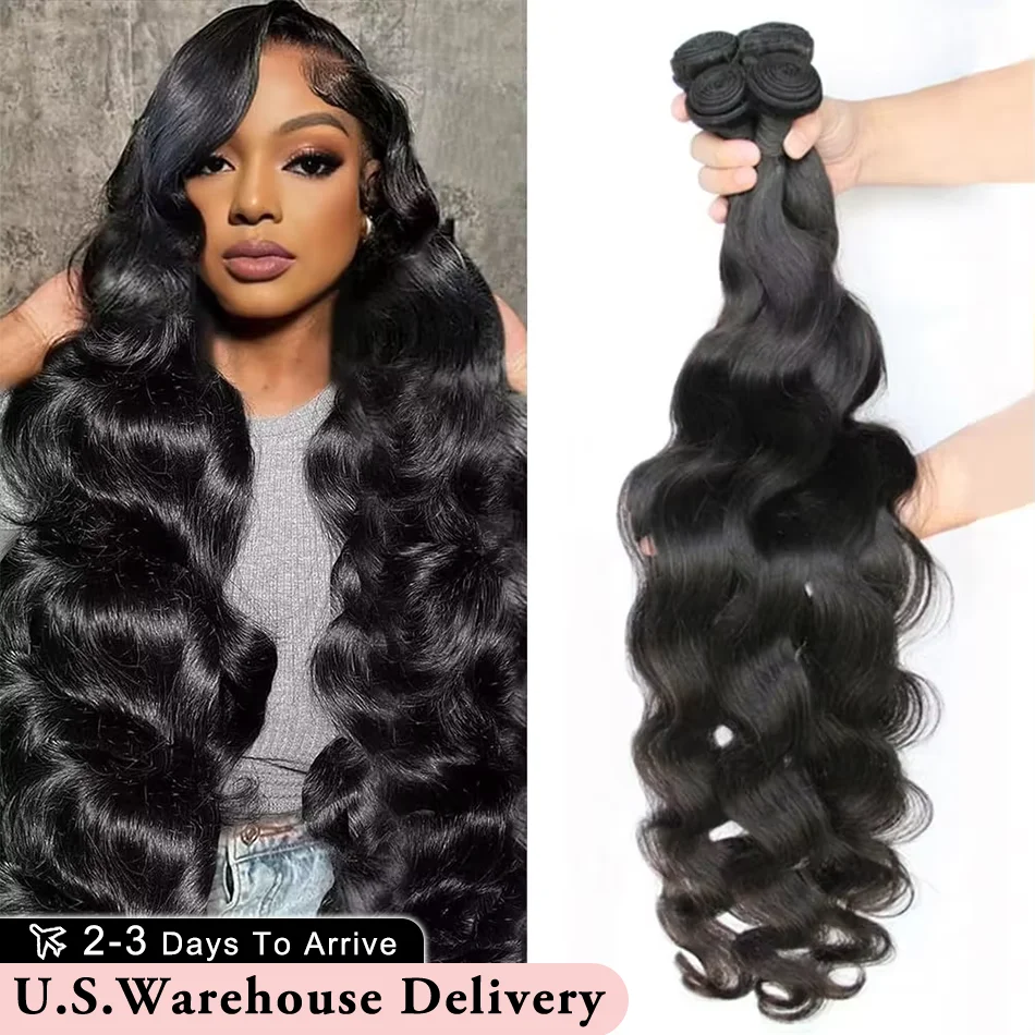 

40 50-дюймовых пучков объемных волн, человеческие волосы 16А, необработанные пучки человеческих волос, наращивание 3, 4 шт., плетение, двойные пучки утка для женщин