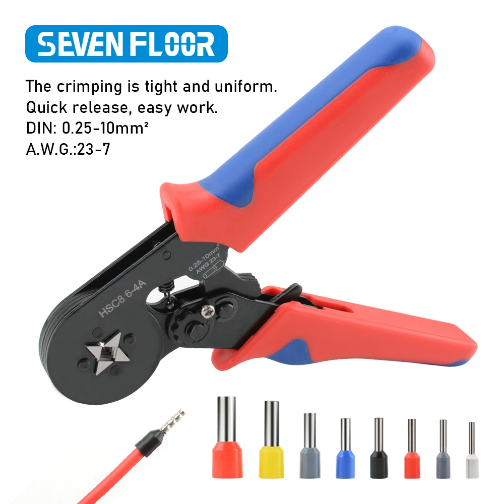 Household Electrical Kit With Box Ferrule Pliers Crimping Pliers HSC8 6-4A Tubular Terminal Crimper Wire Ferrule Crimper Tools image 5