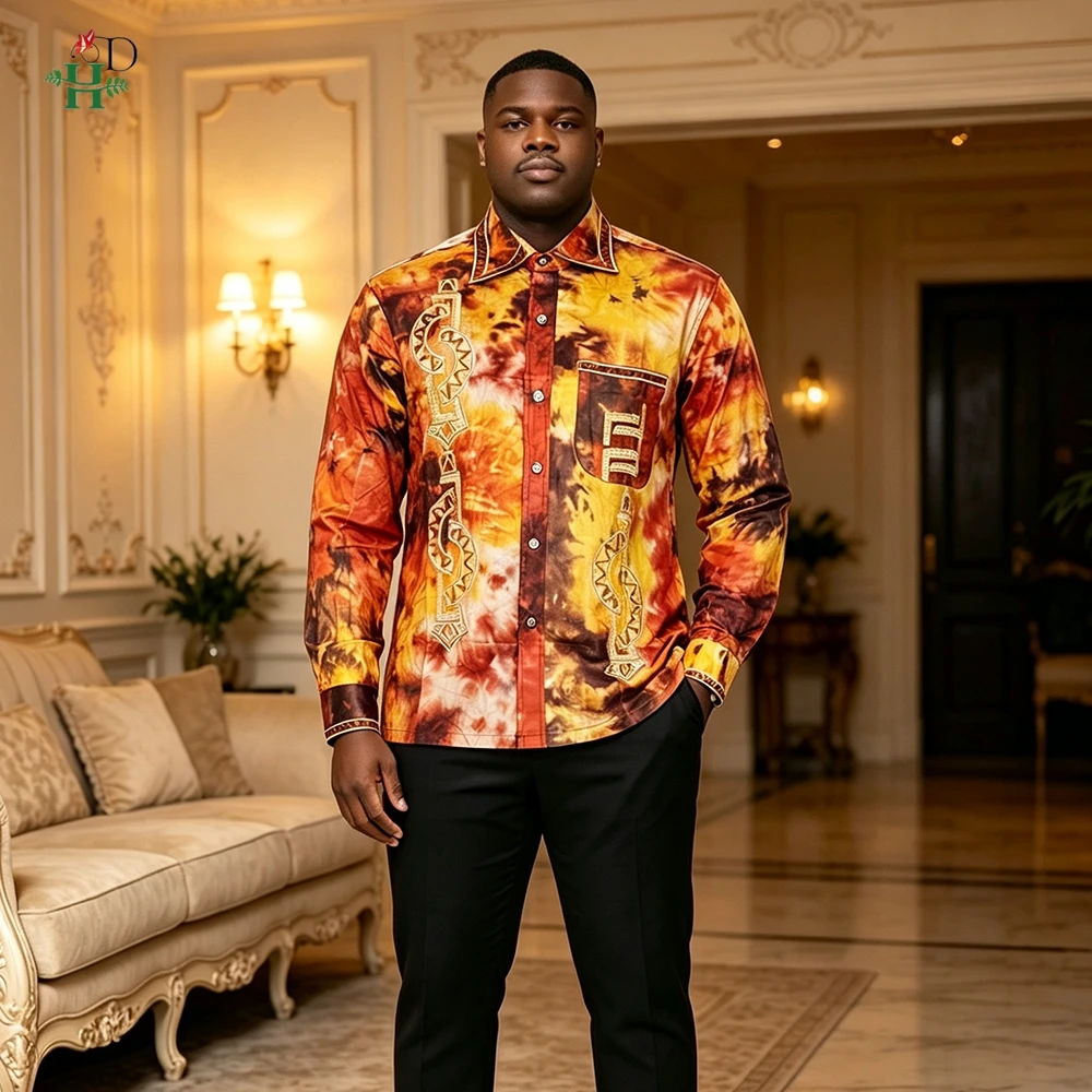 H&D Ankara African Dress For Men Clothing Traditional Dashiki Dresses on Clearance Sale Top Shirt African Traditional Outfits