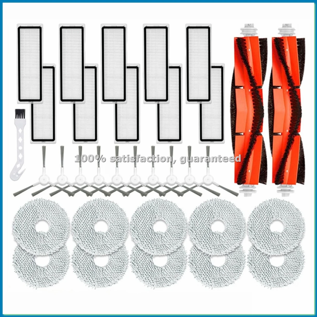 

Набор из 33 аксессуаров для робота-пылесоса S10+ / S10 Plus B105: основная и боковые щетки, HEPA-фильтр, тряпки для мытья полов - ABRM