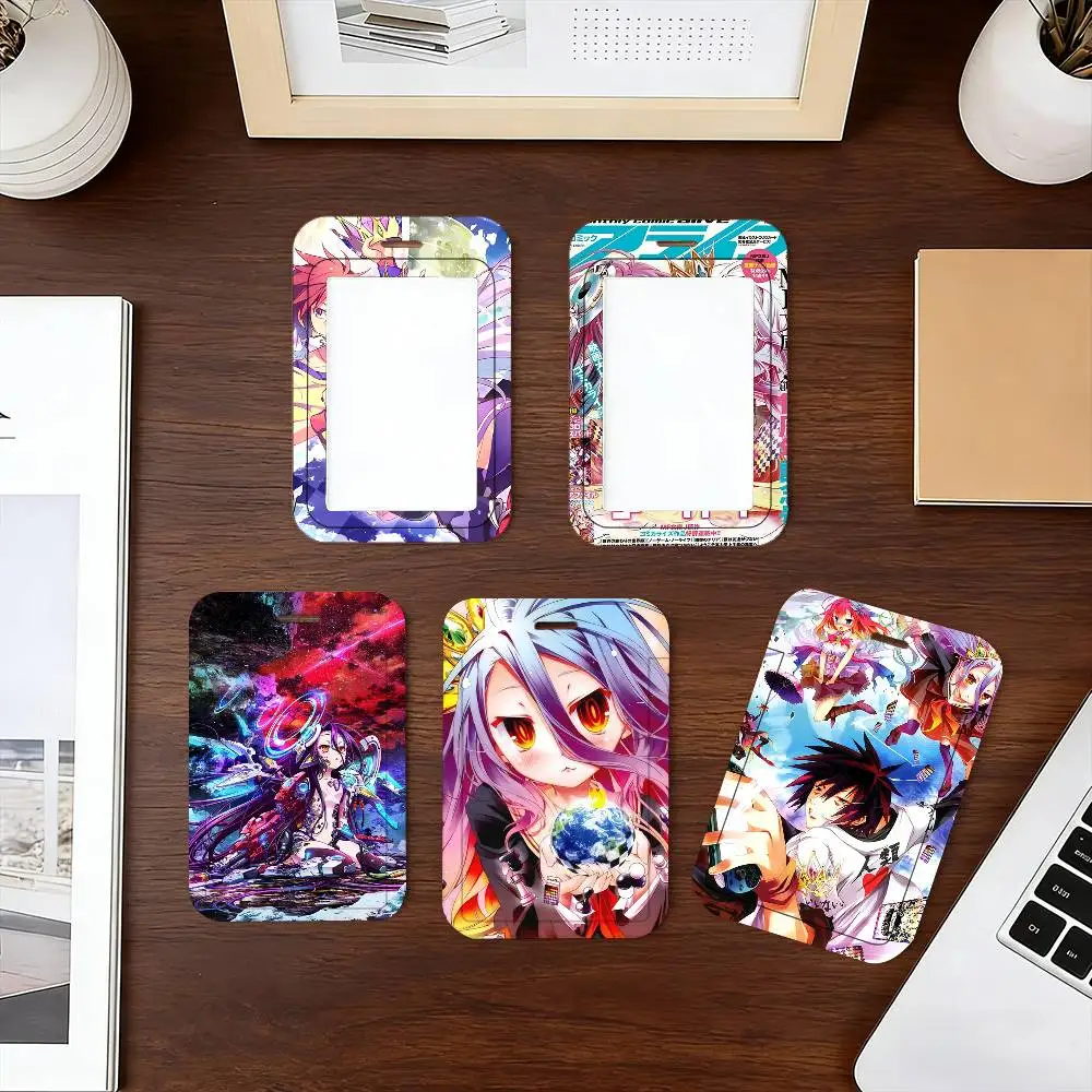 no game No life ID Card Holder Neck Strap Pendant Door Badge Holder Lanyards Keychain Work Credential Case Gift