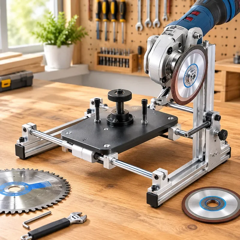 Angle Grinder Conversion Bracket Saw Blade Sharpener Woodworking Edge Grinding Tool Multi Function