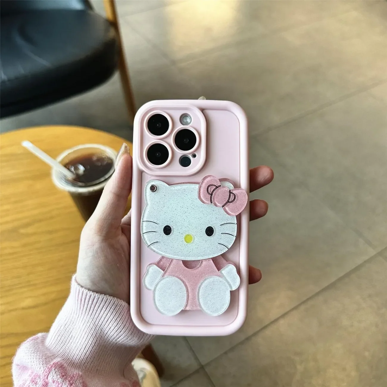 لطيف مرحبا كيتي KT القط مرآة الوردي Bestie جراب هاتف آيفون 16 15 14 13 12 11 برو ماكس XR XS ماكس 7 8 زائد غطاء Y2K صغير