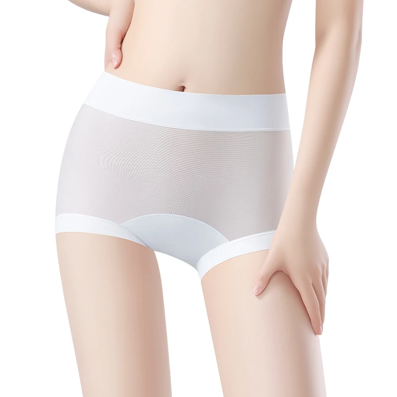 Summer Briefs Panties Women Micro Underwear Lady Ice Silk Woman Boxers Women's Shorts Transparent Linergie Sexy Panties Set Pack - Image 2