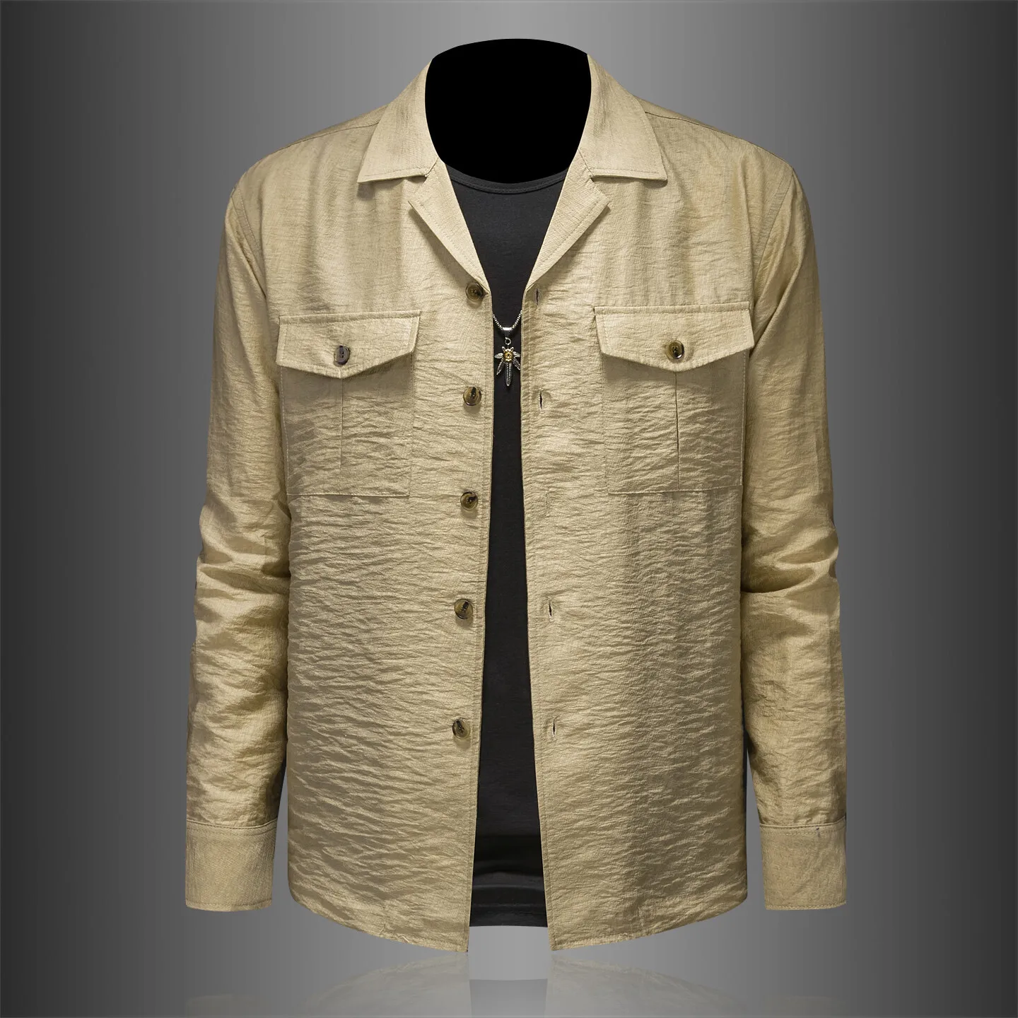 

Мужская льняная рубашка с длинным рукавом для весны, осени и зимы, базовый слой, модная городская повседневная рубашка, приталенный крой, на все сезоны