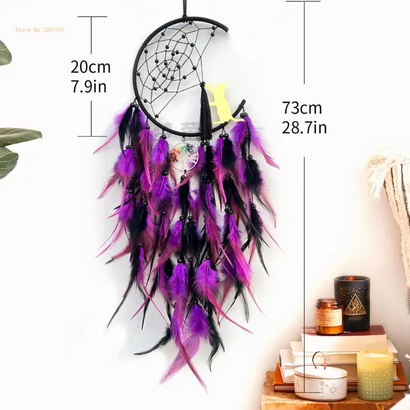 Artigianato Moon Dream Catchers Natural Beauty Pinna per decorazioni per casa Dropship