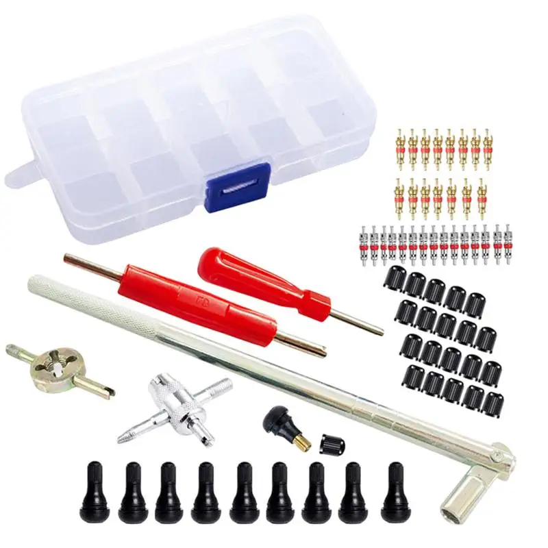 Tire Valve Removal Tool Installation Kit 65pcs Valve Install Tool Repair Tool Car Valve Core Remover Valves Core Installer Kit