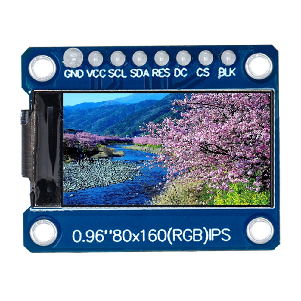 TFT Display 0.96  inch IPS 8P SPI HD 65K Full Color LCD Module ST7735 Drive IC 80*160 (Not OLED) For Arduino black