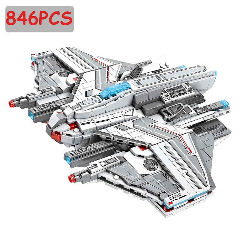 846PCS Space Battleship Building Blocks Spaceship Artillery Ship Missile MOC Model Bricks Display Toys For Kids Holiday Gifts