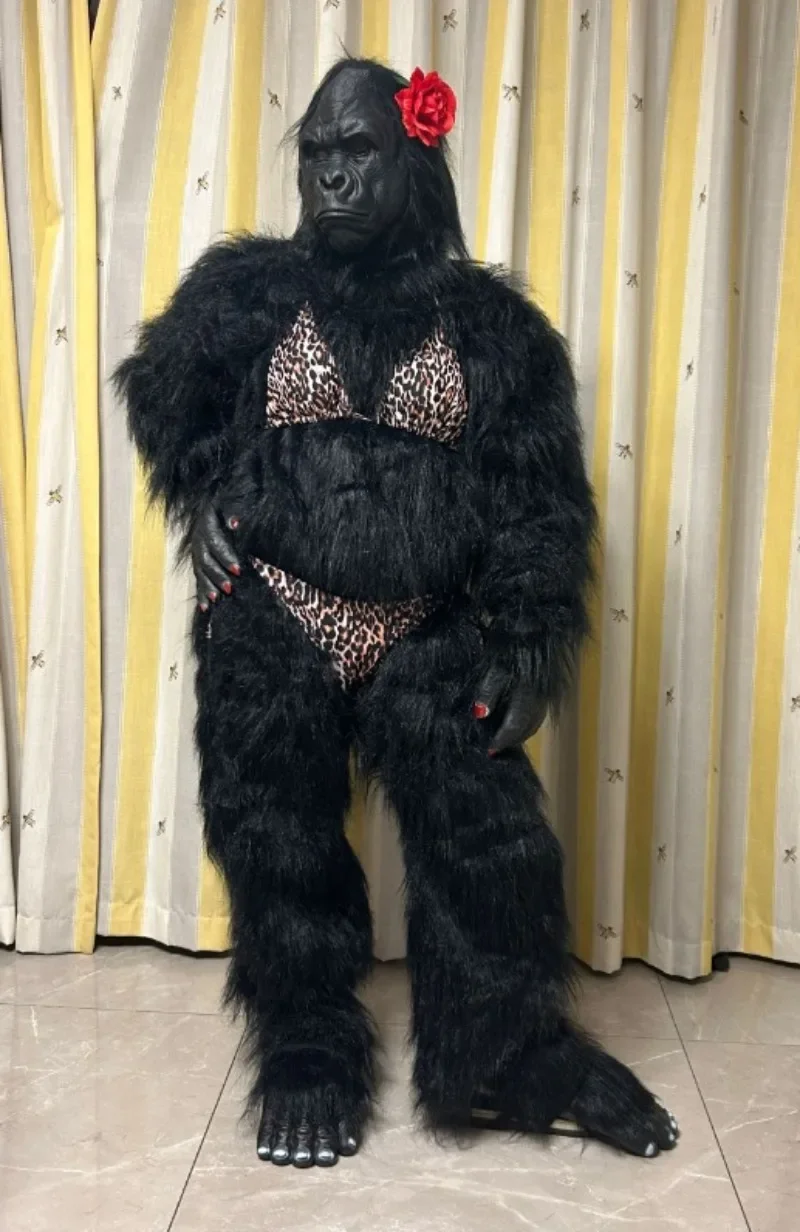 Adult King Kong Gorilla Mascot Cosplay Costume Party Plush Cartoon Clothing Big Monster Performance Outfit TikTok Live Streaming