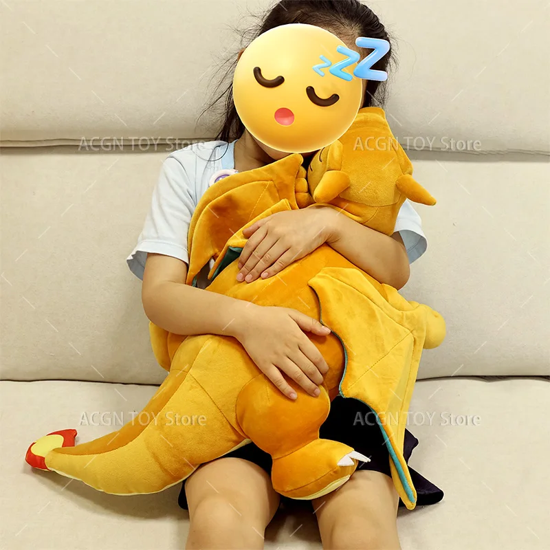 50x45x16cm Big Size Pokemon Sleeping Charizard Plush Pillow Animal Stuffed Toy Bedroom Sofa Dolls Gifts for Birthday Christmas