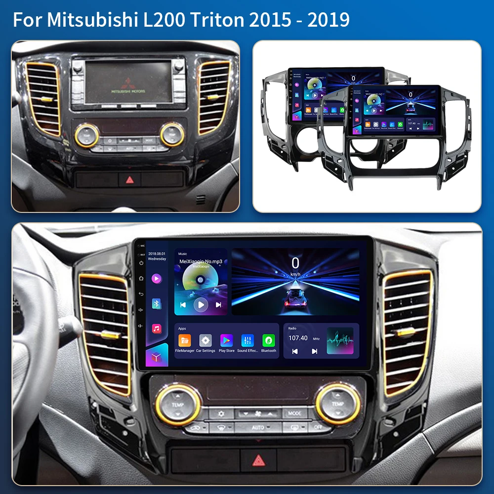 Car Radio Carplay For Mitsubishi Pajero Sport 3 L200 5 Triton 3 2015- 2019 GPS Navigation Android Auto 4G Wifi Stereo No 2din BT