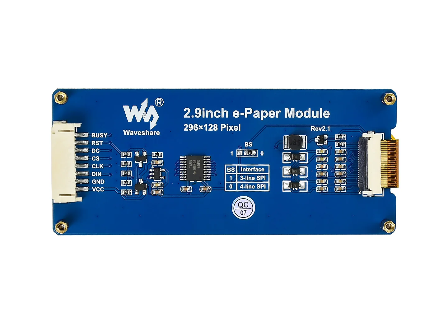 Waveshare 2,9-Zoll-E-Ink-Anzeigemodul schwarz/weiß zwei Farben, 296 x 128, E-Paper-Bildschirmmodul für Raspberry Pi