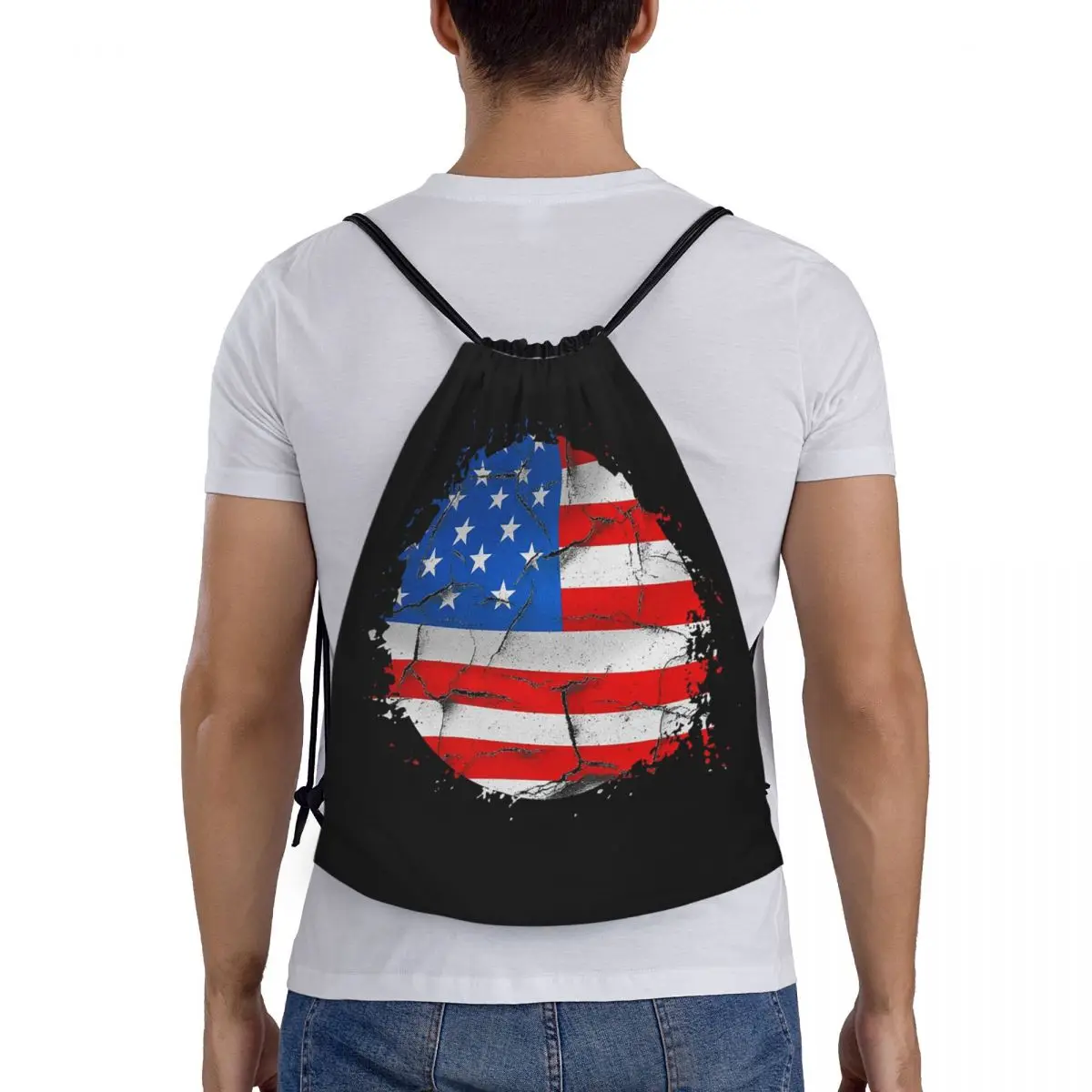 

Рюкзаки с американским флагом США, портативные сумки на шнурке, спортивные сумки, сумки для книг, для путешествий и студентов