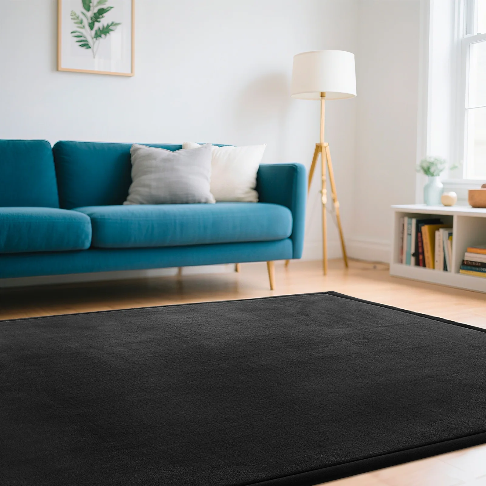 Dicker Memoryschaum Teppich Weicher Samt Krabbelmatte Rutschfest Für Wohnzimmer Kinderzimmer Sofa Bodenmatte