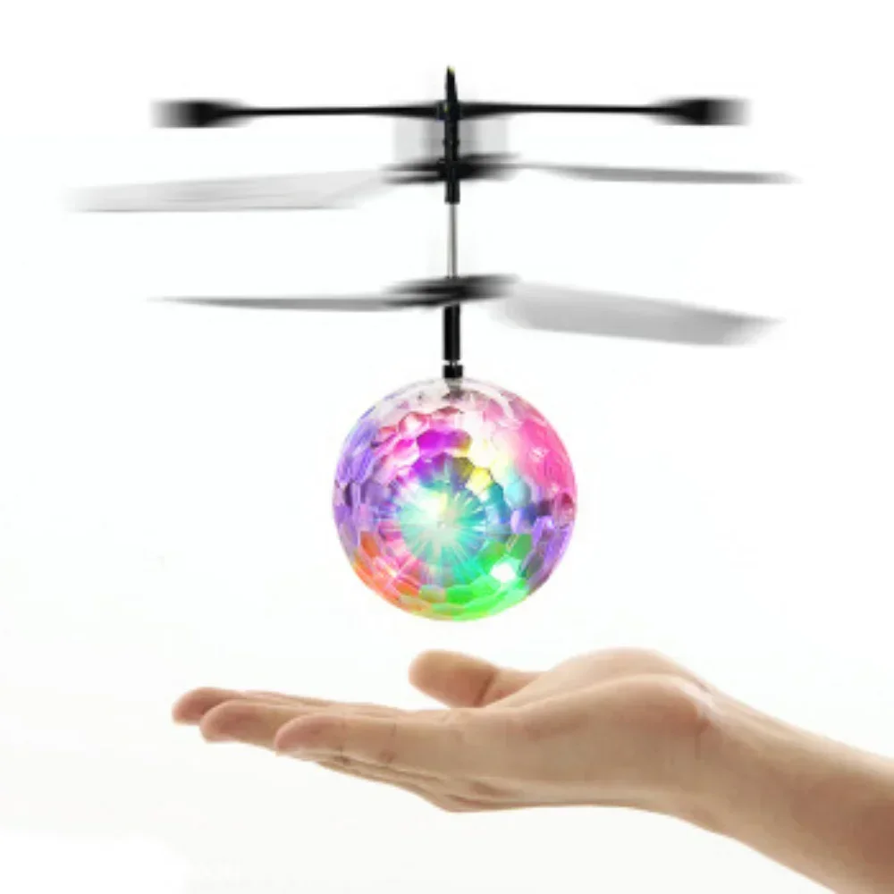 Colorful Mini Drone Luminous RC Flying Ball Helicopter Light Crystal Ball Induction Dron Quadcopter Aircraft Kids Sensing Toys