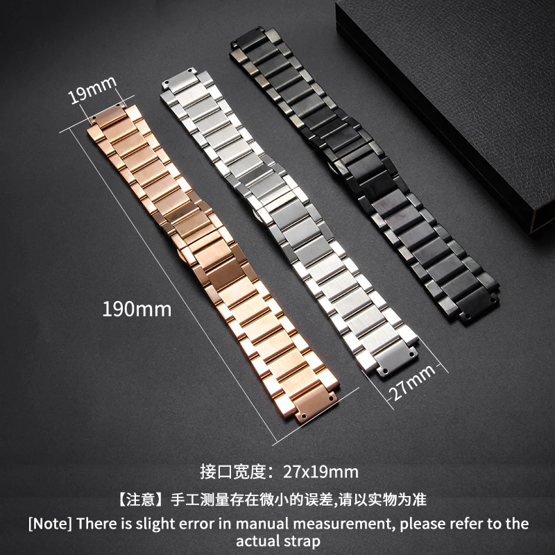 For Yubo Classic Fusion Hublot Big Bang Convex Solid Stainless Steel Watchband Antibacterial Safe Watch Accessories 27x19mm