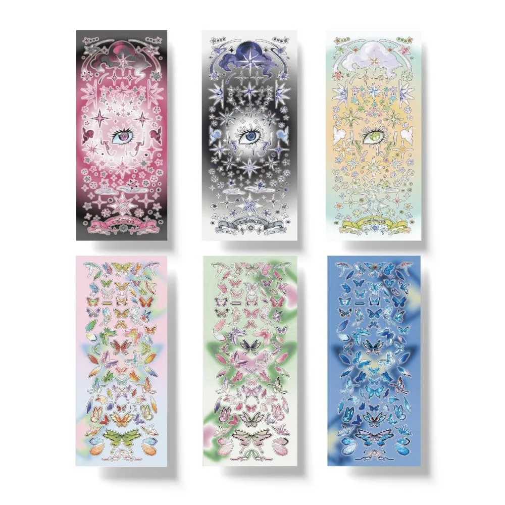 1Pc Butterfly Decorative Stickers Scrapbook Stationery Flakes Idol Card Deco Stickers For Arts Diy Crafts Album Journal