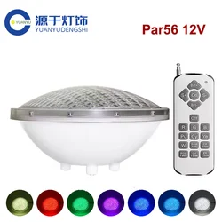 12V Swimming Pools Outdoor IP68 Waterproof PAR56 45W Underwater Lamp LED Submersible Light RGB Remote Controller Home Decorate