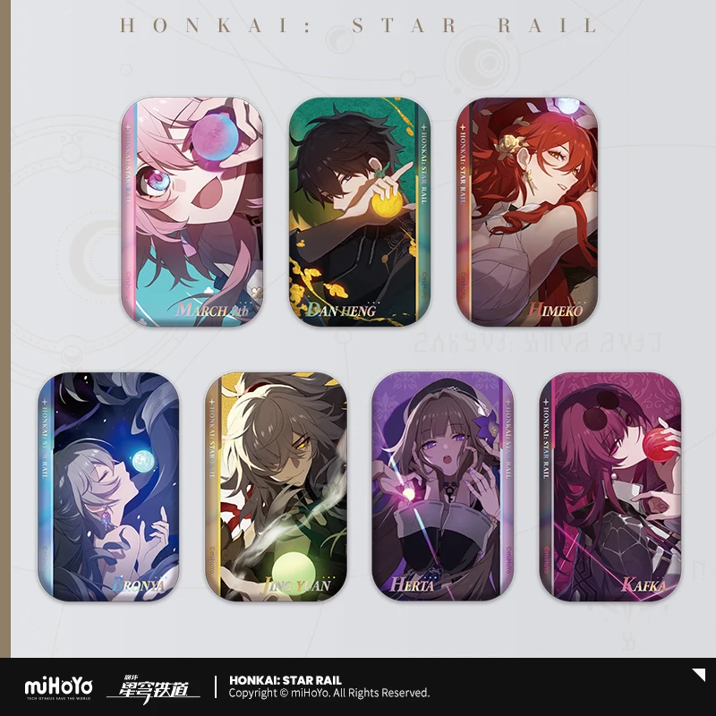 

Honkai: Star Rail Countdown Series Desktop Decoration Figures Merch Tinplate PET + Laser Flash Bottom Badge Ornaments