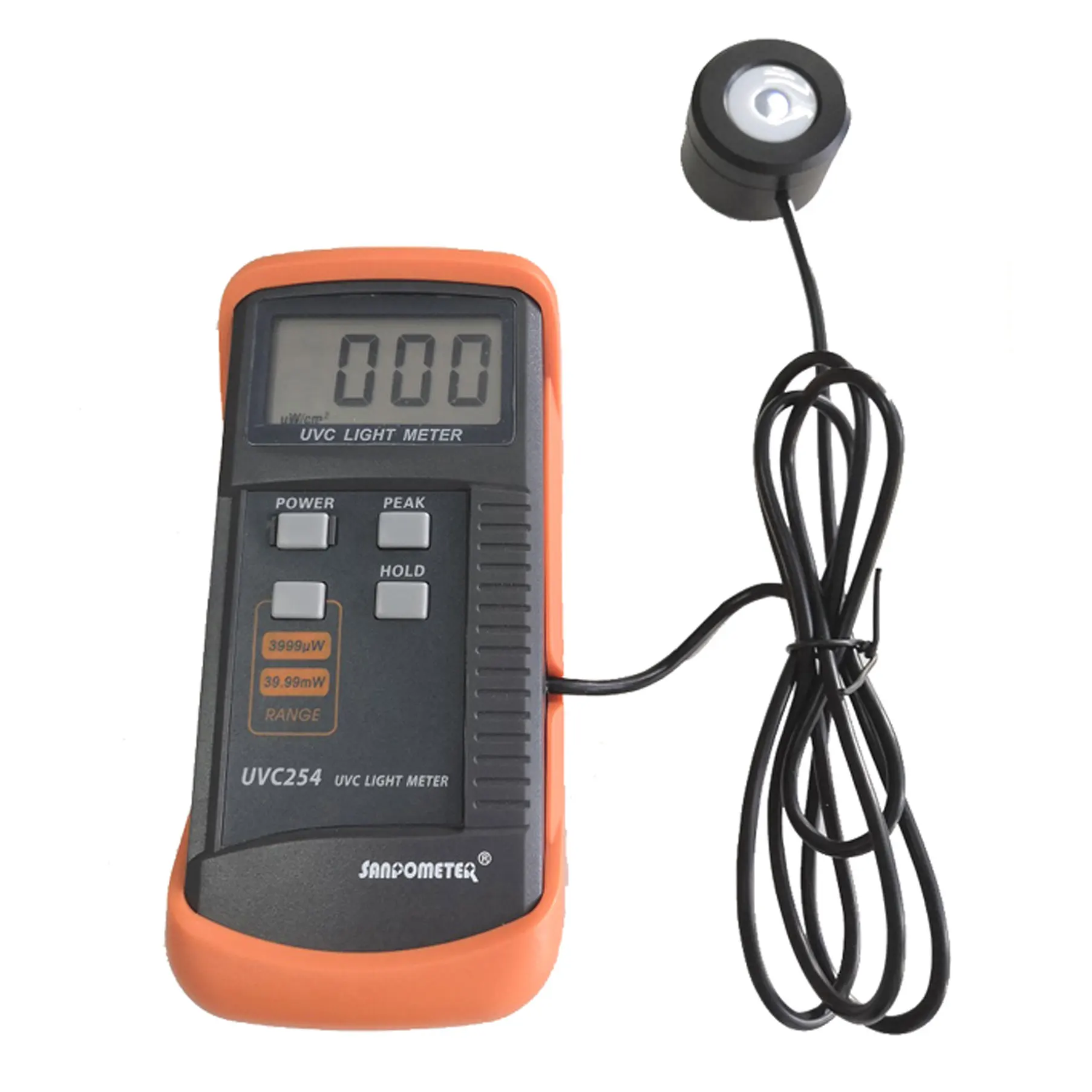 UVC light meter UVC254 Irradiance measuring High precision anstability 248nm - 262nm UV radiation detector Measuring intensity