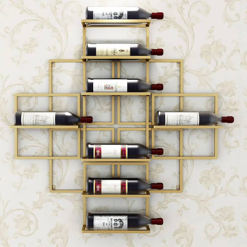 

8 Bottles European Modern Simple Wall-mounted Wine Rack Creative Hanging Wine Rack Support Red Wine Decoration Rack Wine Holder