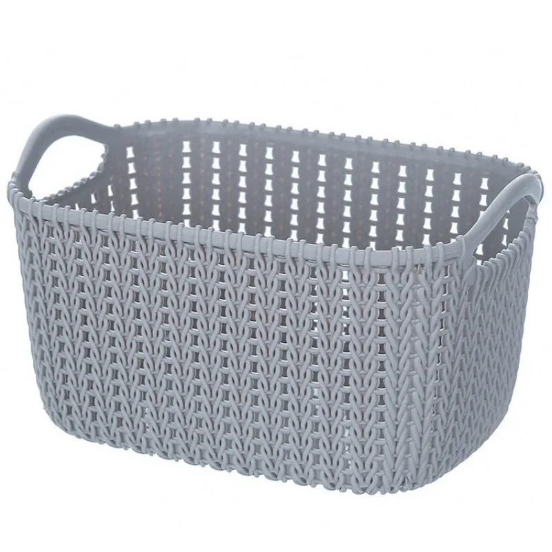 1Pc Imitation rattan storage basket Desktop storage basket sundry storage box snacks bathroom wash storage basket