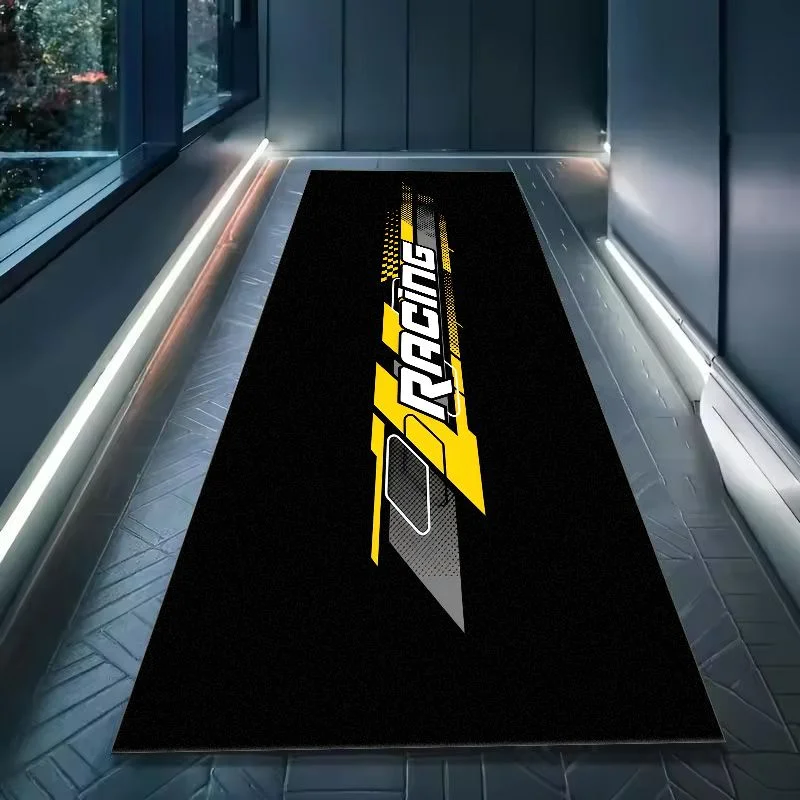VIKAMA Retro Tire Print Motorbike Garage Mat Anti Slip Oil Resistant Waterproof Pad For Motorcycle Parking Workshop Decor