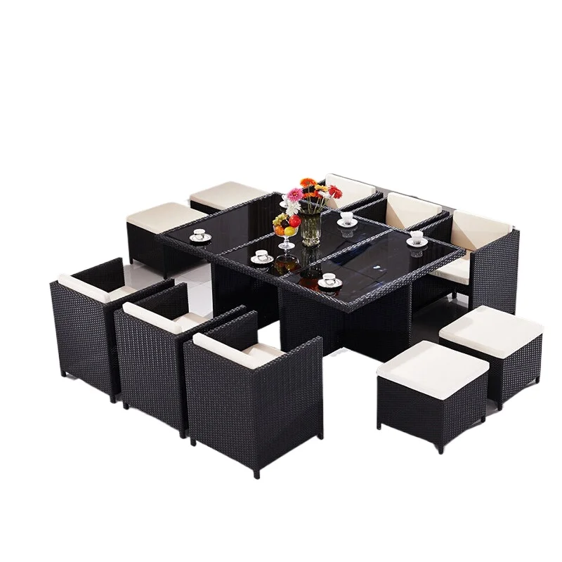 

rattan chair tea five-piece set, outdoor furniture open-air leisure, balcony tables and chairs, creative garden table and chair