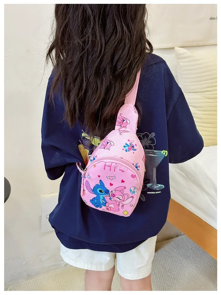 Sac de poitrine Disney Stitch pour enfants, sac à main, cartables, dessin animé, sac à bandoulière lancé, portable, anime, CAN o & Stitch, cadeaux