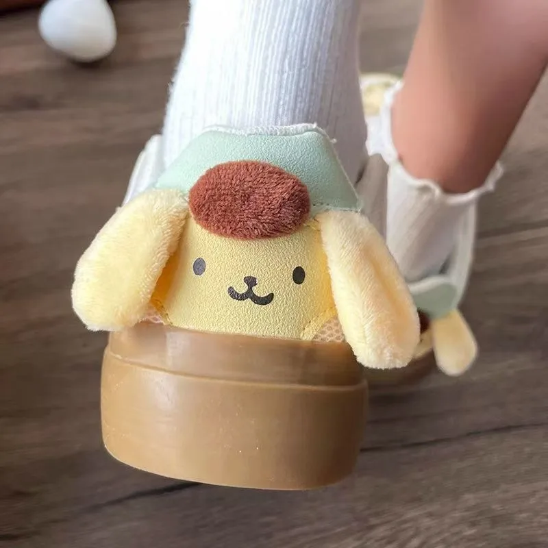 

Girly Heart PomPomPurin Anime Kawaii MINISO Bread Shoes Female Thick Sole Students Sneakers Lovely Doll Gifts for Girls