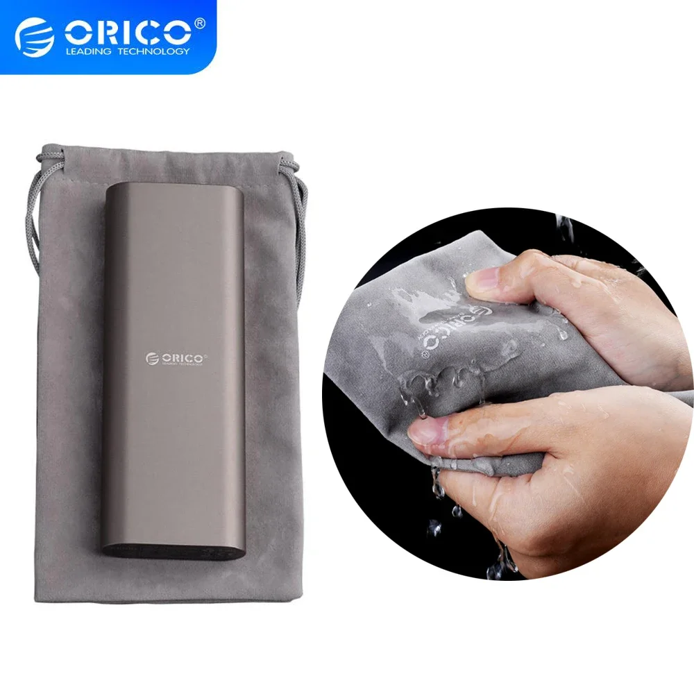 ORICO SA1810 Phone Storage Velvet Bag Storage for USB Charger/USB Cable/Power Bank/Phone Gray Color  180*100mm