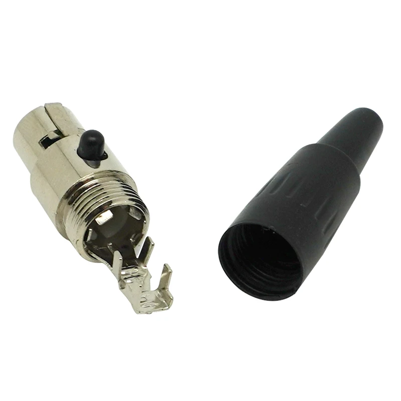 Conector Mini XLR para micrófono de aviación, aleación de zinc + pin de cobre chapado en oro, 3 núcleos