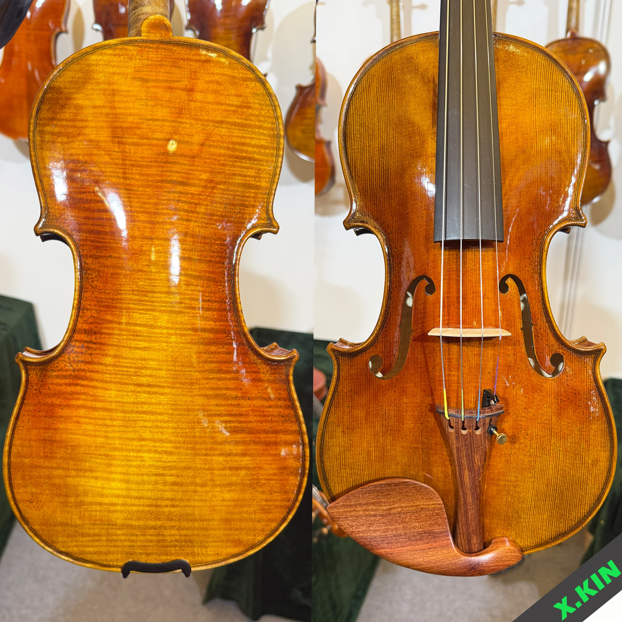 

Violin 4/4, Advanced Student Violin, Rich Sound Quality Stradivarius Violin 1715 Model Handmade Oil Varnish