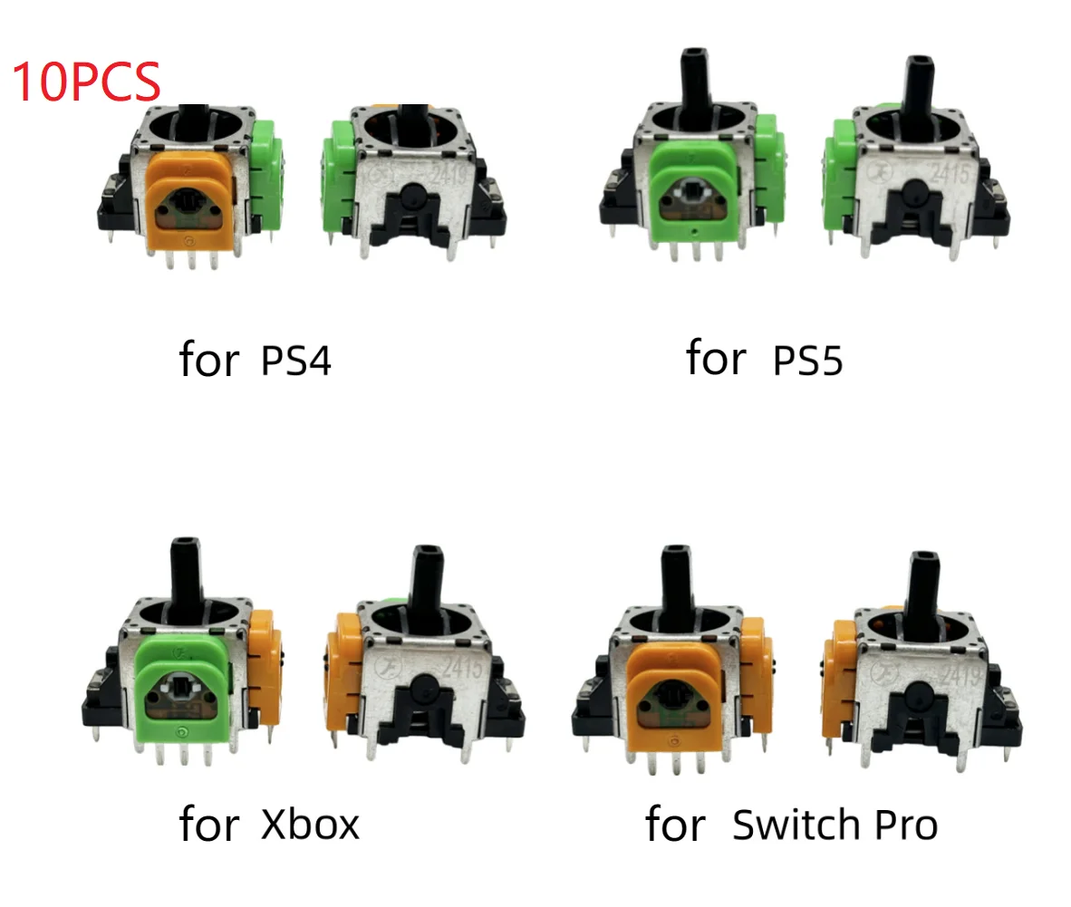 

10 шт. для PS4 PS5 XBOX джойстики с эффектом Холла, электромагнитный аналоговый джойстик третьего поколения, высокая точность