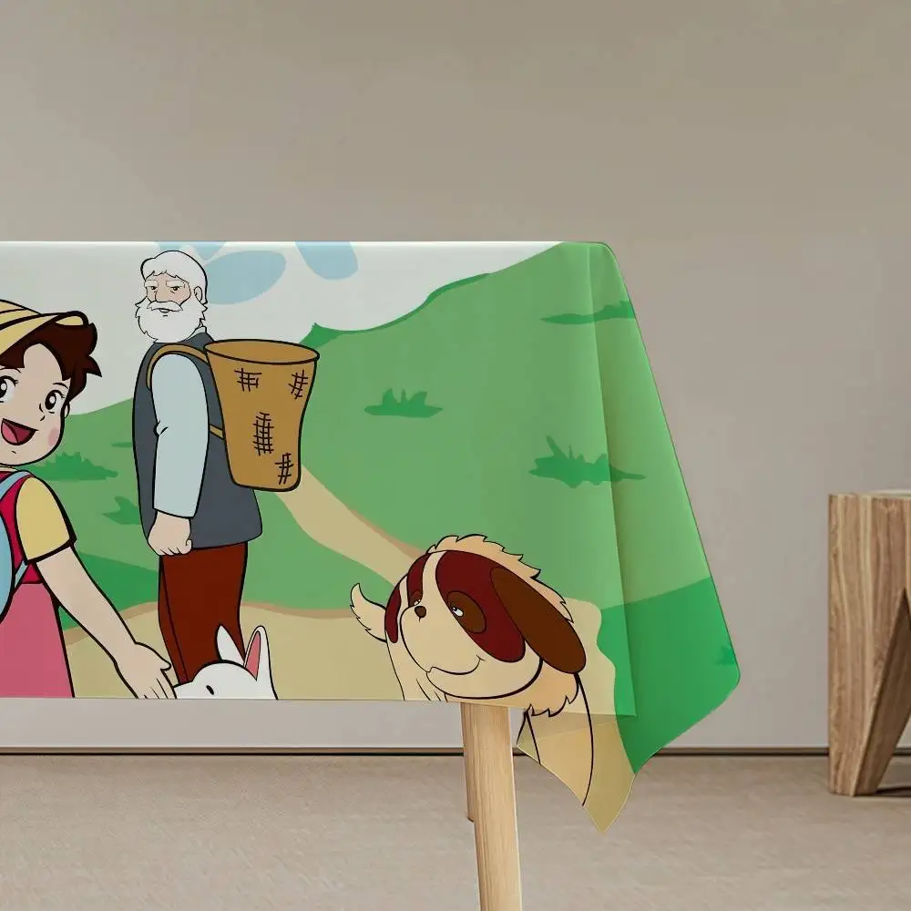 الكرتون هايدي فتاة جميلة مفرش طاولة مقاومة للبقع الزخرفية قابل للغسل مفارش المائدة حفلة عيد ميلاد طاولة طعام