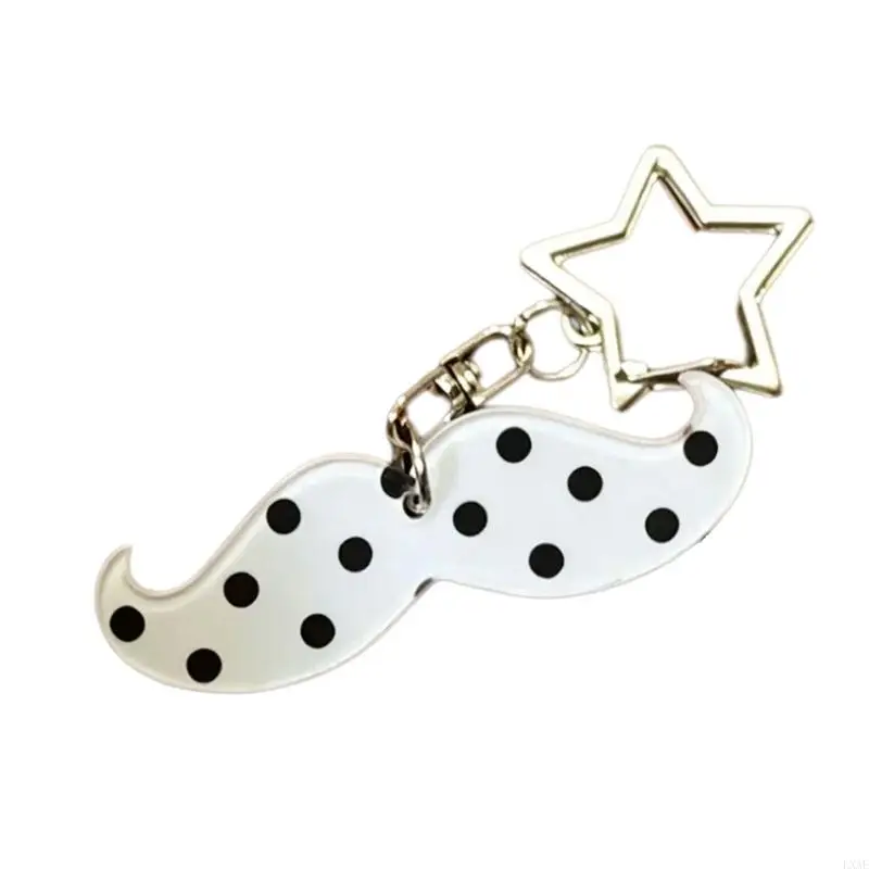 Adorable Mustache Themed Acrylic Keychain Suitable For Teens Couples And Fun Lovers 5Cm Length Pendant Accessory