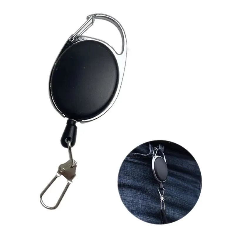 1/3/5Pcs Retractable Key Chain Reel Badge Holder Fly Fishing Zinger Retractor with Quick Release Spring Clip Fishing Accessories